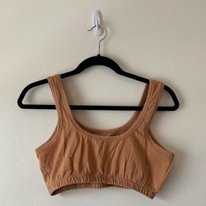 ARQ wide strap bra in camel
